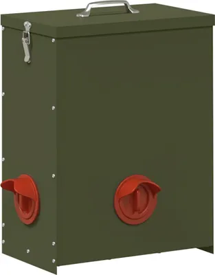 Immagine prodotto di vidaXL mangiatoia per polli verde oliva 32,5 x 20,5 x 43 cm