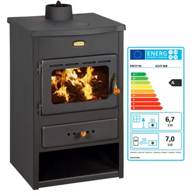 Immagine prodotto di Stufa a legna caldaia ad acqua calda Prity K1CP W8 in ghisa Top 6+7 kw.