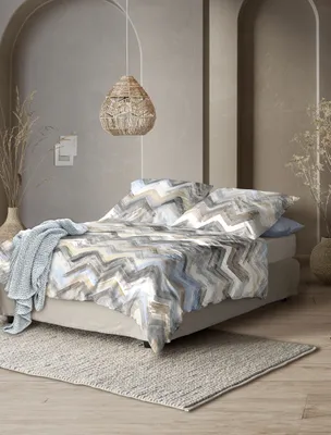 Produktbild von Irisette Mako-Satin Bettwäsche-Garnitur Wave 8594 Farbe natur Größe 155x220+80x80
