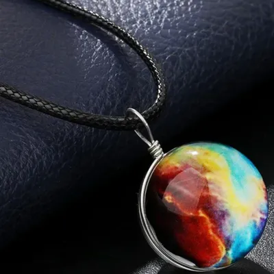 Produktbild von Halskette Universe Typ10 - Mystische Glaskugel mit elegantem Halstuch KP34088