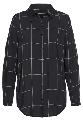 Produktbild von LASCANA Hemdbluse schwarz-weiß-kariert Größe 32/34