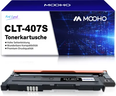 Produktbild von 1x Schwarz CLT-407S Kompatibel Toner für CLT-4072S K4072S Y4072S C4072S M4072S für Samsung CLP-320 CLX-3185 CLP-325 CLX-3180