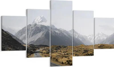 Produktbild von Bild auf Leinwand - Leinwandbild - 5 Teile - Weg Berg Gipfel - 125x70cm - Wand Bild - Wanddeko - Wandbilder - Leinwanddruck - Bilder - Wanddekoration - Leinwand bilder - Wandbild - EA125x70-4833