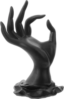 Produktbild von Famanu Schmuckständer - Ringhalter mit Handbewegung - Halter für Ringe, Halsketten, Armbänder - Schwarz