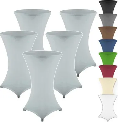 Obrázek produktu pro Sada 5 potahů na stoly Famanu, šedá barva, průměr 80-85 cm