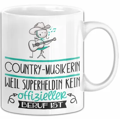 Produktbild von Country-Musikerin Geschenk Tasse Lustiger Spruch Country-Musikerin Weil Superheldin Kein Offizieller Beruf Ist Geschenkidee (Weiß)
