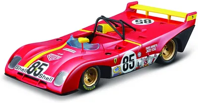 Productafbeelding van Bburago modelauto - Ferrari 312 P 1972 (schaal 1:43) in cadeauverpakking, auto, raceauto