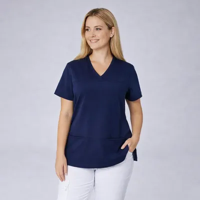 Produktbild von Damen Schlupfkasack, Slim Fit, navy, Größe 3XL : 3XL : navy : 72% Polyester 23% Viscose 5% Elasthan