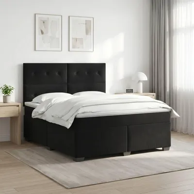Immagine prodotto di Maison Exclusive - Letto boxspring con materasso nero 160 x 200 cm in velluto