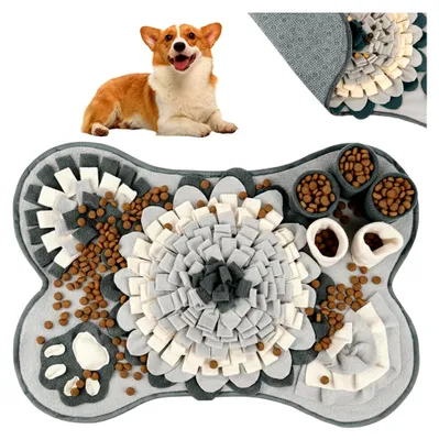 Produktbild von Schnüffelteppich für Hunde, Interaktive Futtermatte, Langsame Fütterung, Anti-Rutsch, Waschbare Schnüffelmatte – Für Welpen und mittelgroße Hunde (64 x 40 cm)