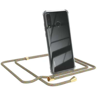 Produktbild von EAZY CASE Handykette kompatibel mit Huawei P30 Lite, Handyhülle mit Umhängeband, Handykordel, Schutzhülle Clear, Band in Bunt