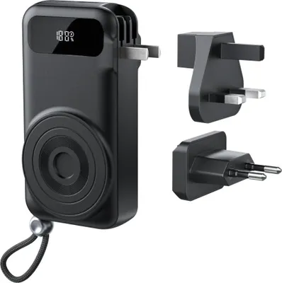 Produktbild von Vention 5-in-1 10000mAh Travel Power Bank 22.5W Schwarz LED Display Typ
