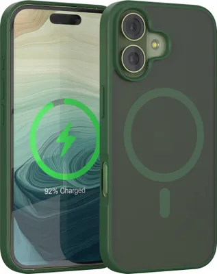 Produktbild von EAZY CASE - Outdoor Case mit MagSafe Funktion kompatibel mit Apple iPhone 17, induktives Laden, stoßfest, Silikonhülle mit Kameraschutz in Dunkelgrün