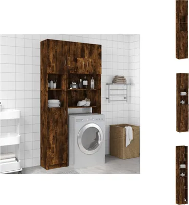 Produktbild von vidaXL Badezimmerschrank Räuchereiche 32x25,5x190 cm Holzwerkstoff -  Badezimmermöbel-Sets