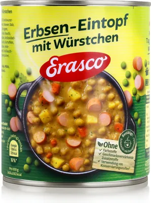 Produktbild von Erasco Erbsen mit Würstchen Eintopf 800,0 g