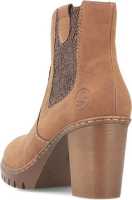 Produktbild von Rieker Damen Stiefelette Blockabsatz Chelsea Boot Y2554, Größe:37 EU, Farbe:Braun