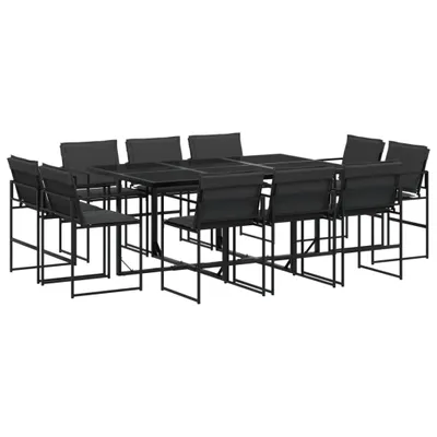 Produktbild von 11-tlg. Garten-Essgruppe mit Kissen Schwarz Textilene