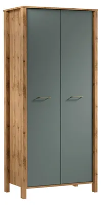 Produktbild von Kleiderschrank 90 cm NORDIKO - Wotan Eiche / Grün