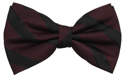 Produktbild von Fabio Farini - 1 Stück Rote Herren Fliegen - Männer Querbinder Vorgebunden Bowtie Streifen - Dunkelbraun - Chestnut/Schwarz