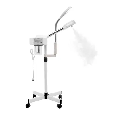 Produktbild von 2in1 Gesichtsdampfer mit 5X Lupenleuchte Gesichtssauna Ozon SPA Dampfgerät (weiß) für Kosmetikstudio Schönheitssalon