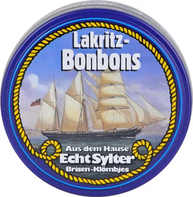 Zdjęcie produktu dla Oryginalne cukierki lukrecjowe Klömbjes z wyspy Sylt, 70 g cukierków