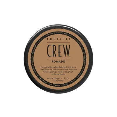 Zdjęcie produktu dla American Crew Pomade 50g, Krem do włosów, 50 g, Do wszystkich włosów, Kręconych włosów, Słoiczek, Aqua/Water/Eau, PEG-25 Hydrogenated Castor Oil, Oleth-10, Lanolin, Oleth-20, Diisopropyl Dimer..., 1 szt.
