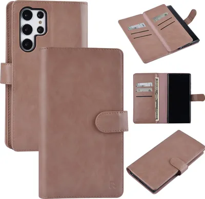 Immagine prodotto di UNIQ Accessory Custodia Samsung Galaxy S22 Ultra Book - Portacarte per 9 carte - Chiusura magnetica - Oro rosa