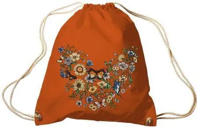 Produktbild von Trend-Bag Turnbeutel Sporttasche Rucksack mit Print -Blumen und Schmetterlinge - TB65321 Color - Orange