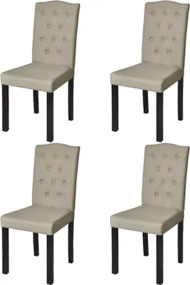 Produktbild von Esszimmerstš¹hle Wohnzimmerstuhl Kš¹chenstuhl 4er set Beige Stoff