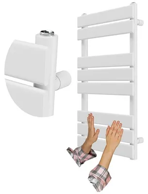 Obrázok produktu pre Granitan – kúpeľňový radiátor – sušič uterákov – 80 × 45 cm – biely – ohrievač uterákov – OSLO
