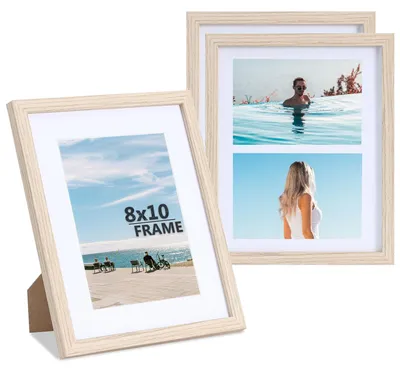 Produktbild von Set mit 3 Holzbilderrahmen für Fotos im Format 8x10 Zoll und 5x7 Zoll