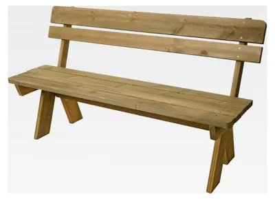 Produktbild von Gartenbank aus massivem Holz, 148 cm - Natur