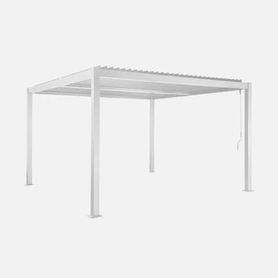 Produktbild von sweeek - Bioklimatische Pergola mit Lamellendach Palace 3,6x3,6m - Weiß
