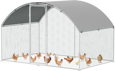 Obrázek produktu pro Jopassy 3x2x2m kurník s kopulovitou střechou výběh pro zvířata volný výběh pro zvířata se stínící střechou z PE, pozinkovaný ocelový rám, vnější plot Používá se pro kuřata, drůbežárny, malá zvířata