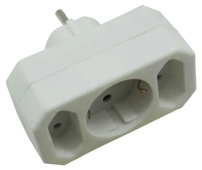 Produktbild von Steckdosenleiste 3-fach Mehrfachsteckdose Steckdose Euro Mehrfachstecker Wandstecker Verteiler Stromstecker ohne Kabel