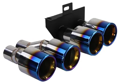 Image de Pare-chocs avant noir brillant + embouts d'échappement pour BMW F10 F11 (2010-2017), diffuseur arrière