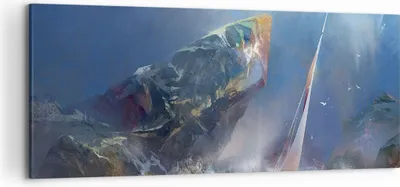 Produktbild von Bild auf Leinwand - Leinwandbild - Meer Segelboot - 120x50cm - Wand Bild - Wanddeko - Wandbilder - Leinwanddruck - Bilder - Kunstdruck - Wanddekoration - Leinwand bilder - Wandkunst - AB120x50-3923