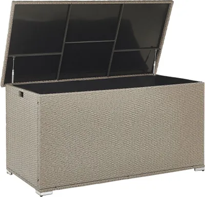Produktbild von BELIANI Zahradní box taupe technorattan balkonový kufr na polštáře 155 x 75 cm