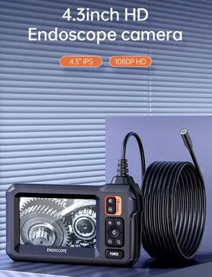 Produktbild von INSKAM 1080P Endoskopkamera 5 Meter Kabel: Autoinspektionskamera mit 4,3 Zoll Display & 8 mm Objektiv IP67 LED Beleuchtung