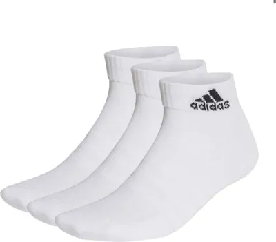 Produktbild von adidas Socken 3 Paar, weiß/schwarz, Größe 37-39 (US 5-6), atmungsaktiv, bequem, ideal für Sport und Alltag.
