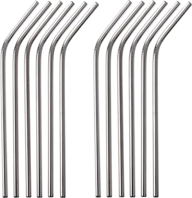 Produktbild von GRÄWE Edelstahl Trinkhalme 12er Set Silber Gebogen