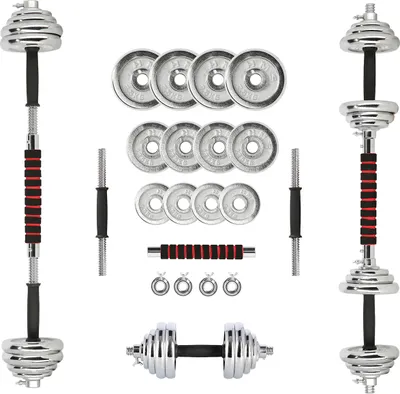 Produktbild von Verstellbares Hantel- und Kurzhantel-Set mit Aufbewahrungskoffer - 20 kg