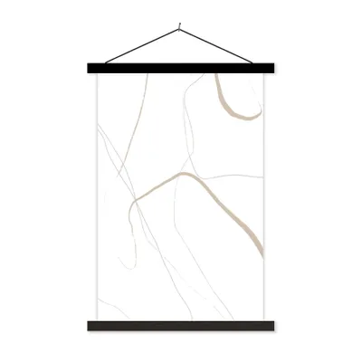 Produktbild von MuchoWow® Textilposter Abstrakt - Minimalismus - Linienkunst 40x60 cm mit schwarzem Rahmen - Wanddekorationen