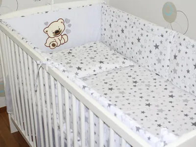 Produktbild von Bettnestchen Nestchen Applikation 420 cm Bettumrandung Baby Bett Kinder Kopfschutz