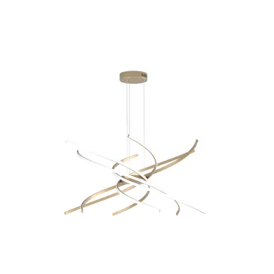 Image de Suspension Moderne Tornado Aluminium Or Led 69W D.80Cm Lumière Naturelle