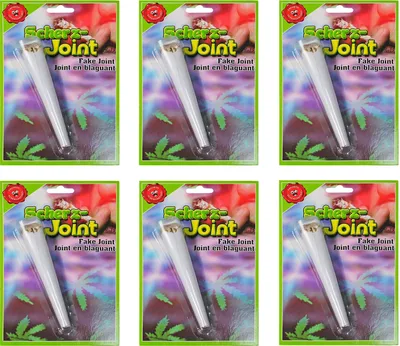Produktbild von 6 Stück Falscher Joint aus Pappe, XL, 15cm, 28mm Ø für 70er Jahre Hippie Party