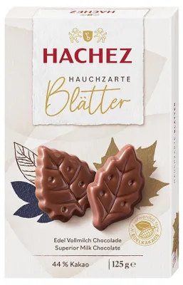 Immagine prodotto di Hachez Foglie Delicate Cioccolato al Latte Fine Confezione da 125g
