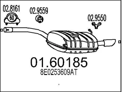 Produktbild von MTS 01.60185 Endschalldämpfer für AUDI A4 Avant (8ED, B7) Auspuff