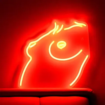 Zdjęcie produktu dla Oświetlenie NEON LED, dekoracyjne oświetlenie ścienne, piersi, czerwone, ok. 40 x 37 x 2 cm