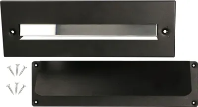 Zdjęcie produktu dla KOTARBAU® Klapka wneki na listy do drzwi wejsciowych 275 x 90 mm Zewnetrzny panel wneki na listy Klapka gazetowa Czarny